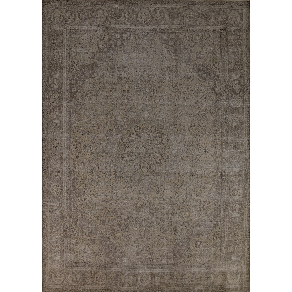 Floral Tabriz Persian Vintage Rug Handmade Traditional Wool Carpet - 9'7" x 12'5"