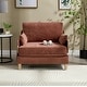 preview thumbnail 22 of 33, Chenille Upholstered 3-in-1 Convertible Sleeper Foldable Sofa Bed Recliner Chair with 3 Pillows Orange