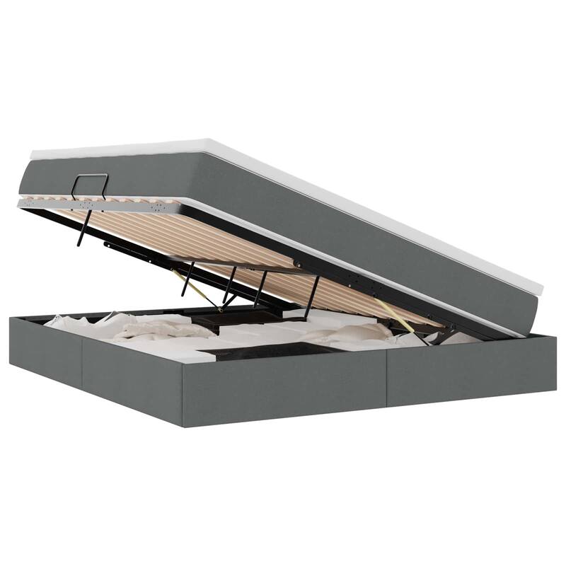 vidaXL Storage Bed with Mattress in Polyester