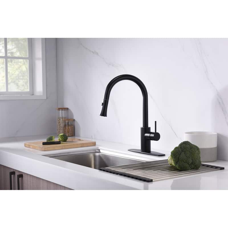 Ultra Faucets Euro Collection Single-Handle Kitchen Faucet With Pull-Down Spray