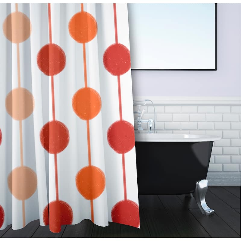Brady Beads Stripe Print Shower Curtain