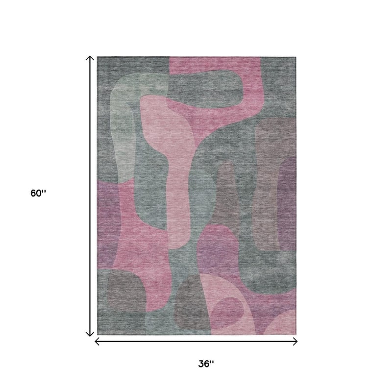 HomeRoots Abstract Transitional Rectangle Outdoor Rug
