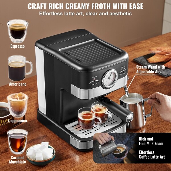 VEVOR Espresso Machine Coffee and Espresso Maker with Milk Frother Steam Wand NTC Control System On Sale Bed Bath Beyond 40952838