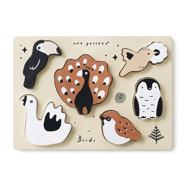 slide 2 of 5, Wee Gallery Wooden Tray Puzzle - Birds
