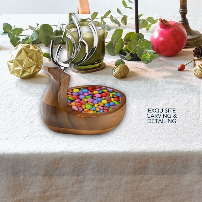 Nambe Holiday Reindeer Candy Dish