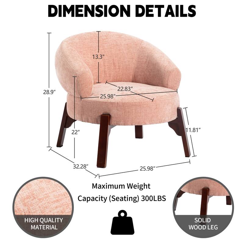 XINMICS Modern Accent Chair Upholstered Armchair for Living Room, Bedroom