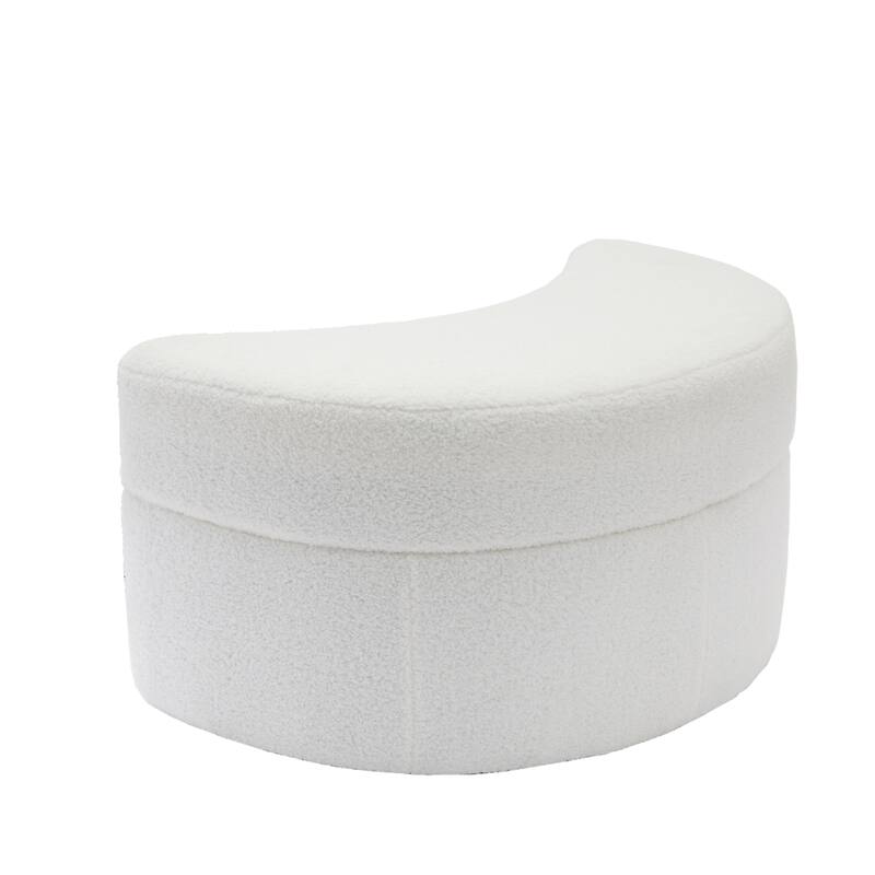 Oversized Upholstered Swivel Barrel Chairs with Storage Ottoman