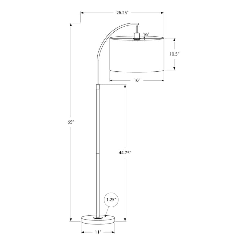 Lighting, 65"h, Floor Lamp, Black Metal, Ivory / Cream Shade, Contemporary