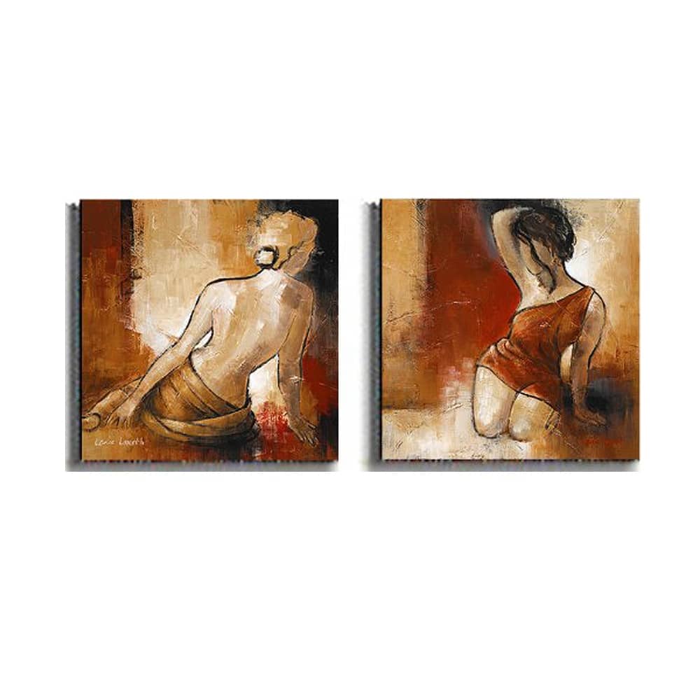 Seated Woman I & II by Lanie Loreth 2-pc Gallery Wrapped Canvas Giclee Set (18 in x 18 in Each Canvas in Set)