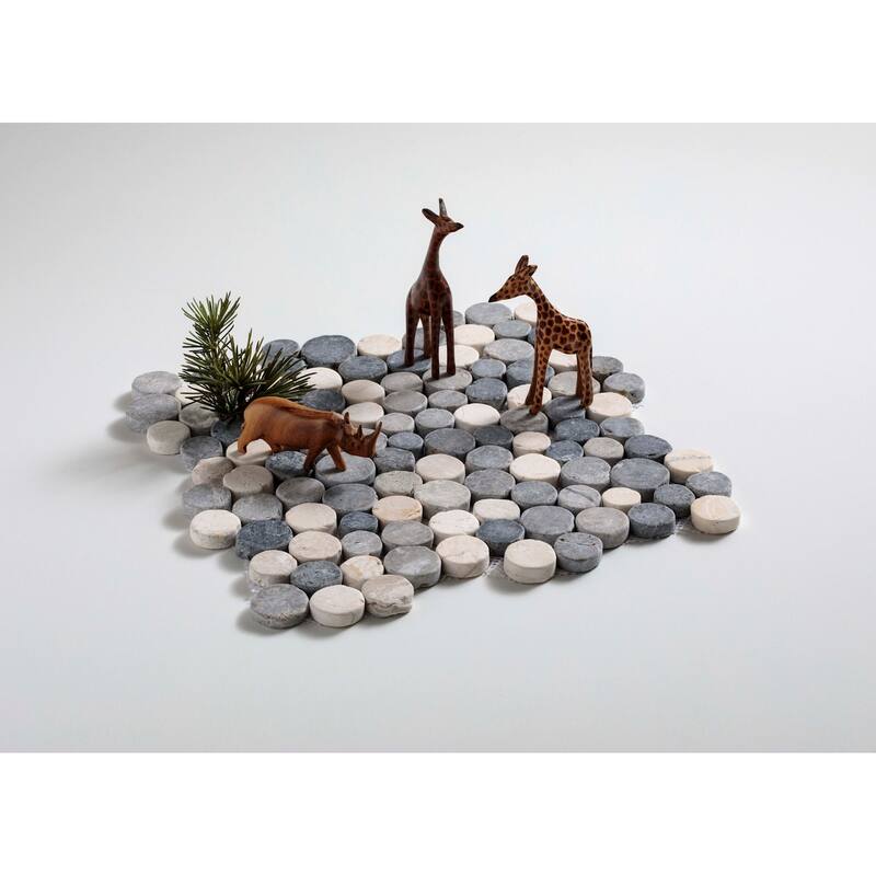 Cruz Bay Studio XD3R Penny Rounds - 11" x 11" Pebble and Rock Floor