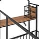 preview thumbnail 13 of 34, Twin Size Metal Bed Frame with Desk, House Bed with Shelves and USB Ports
