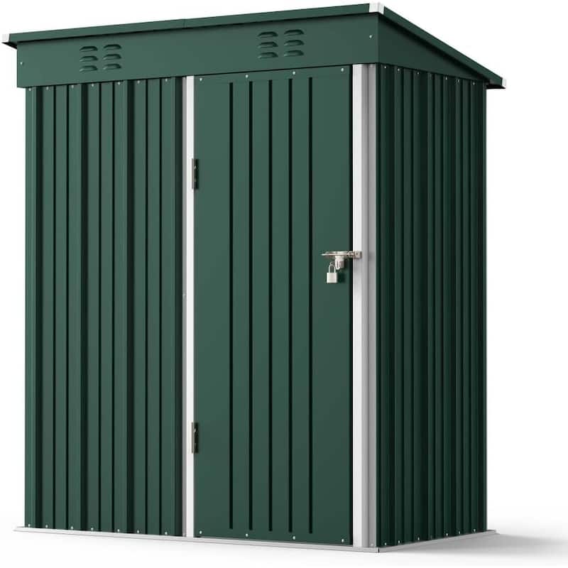 5' x 3' / 6' x 4' Outdoor Storage Shed with Double Lockable Doors, Waterproof Shed, Outdoor Storage Clearance for Backyard Patio