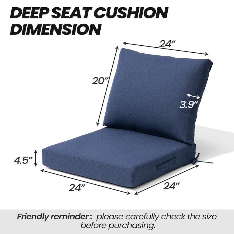 24" x 24" Outdoor Deep Seat Chair Cushion Set