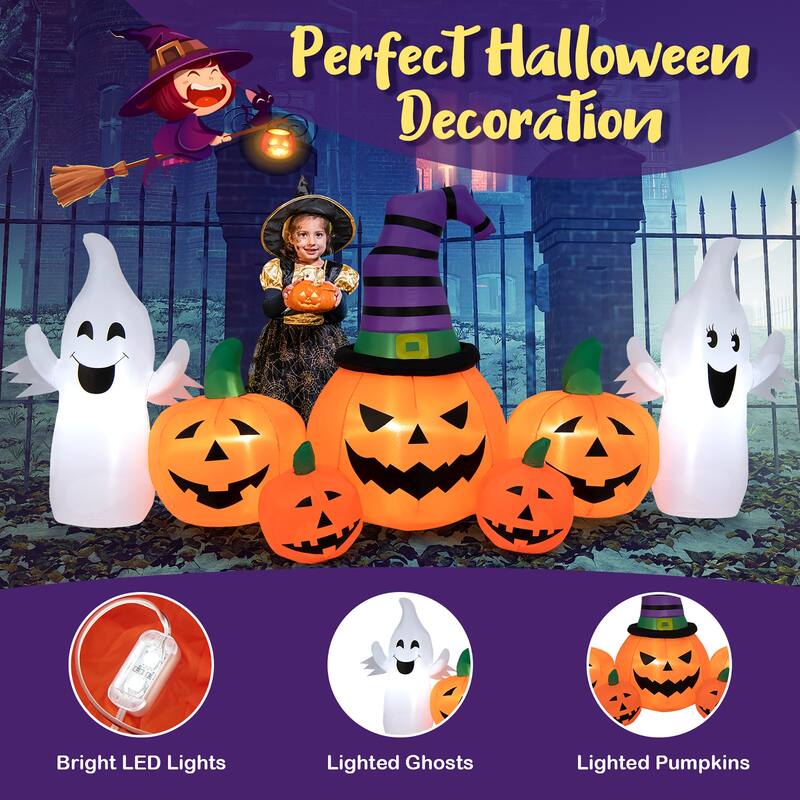 Costway 9FT Long Halloween Inflatable Pumpkins Self Inflating - See Details
