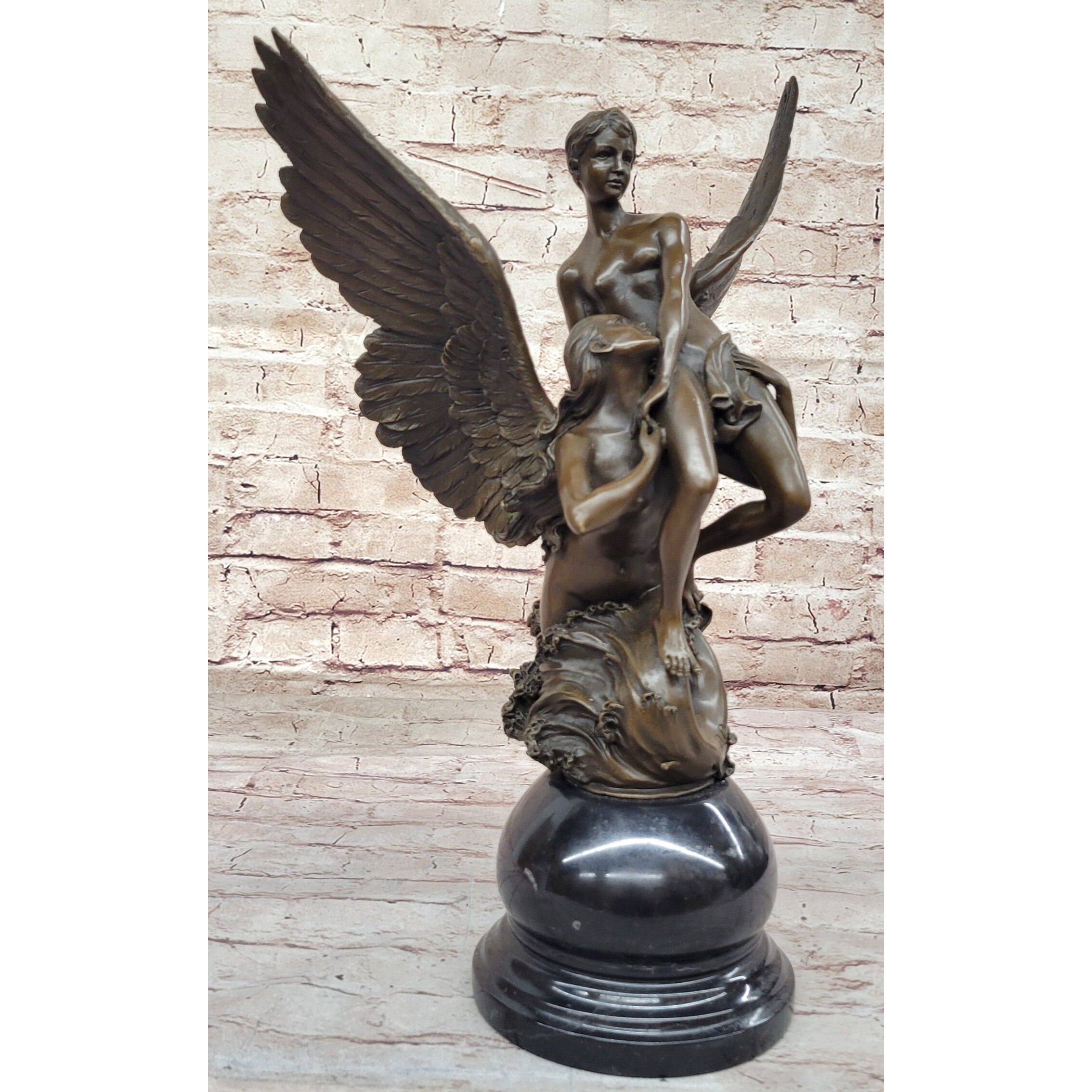 Denys Puech Barbedienne - La Sirene - Bronze Sculpture Of Angel