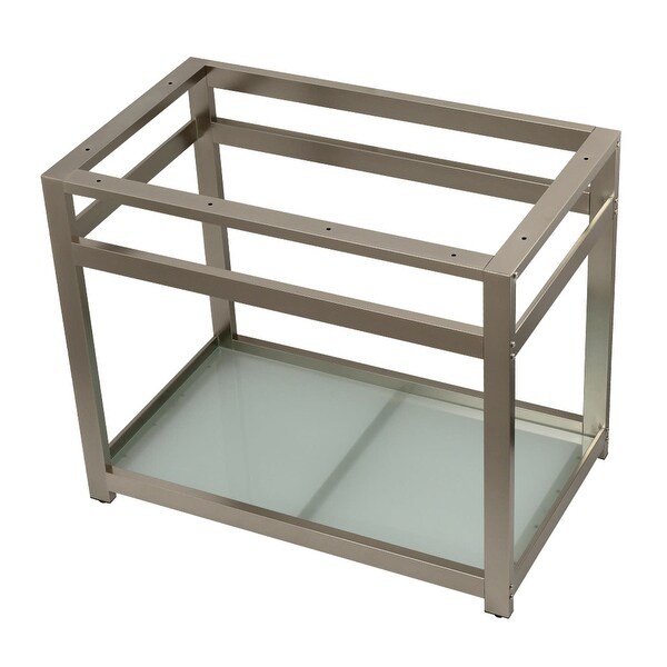 Kingston Brass VSP3722B 36-1/4" Wide Freestanding Iron Lavatory Console Legs with Glass Bottom