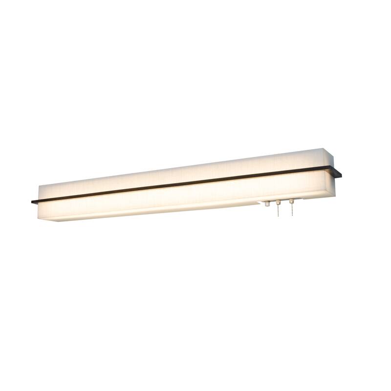 Apex 38" LED Overbed Wall Light - 38"L x 4"Ext x 4"W x 4.38"H - 38"L x 4"Ext x 4"W x 4.38"H - Weathered Grey/Jute Shade
