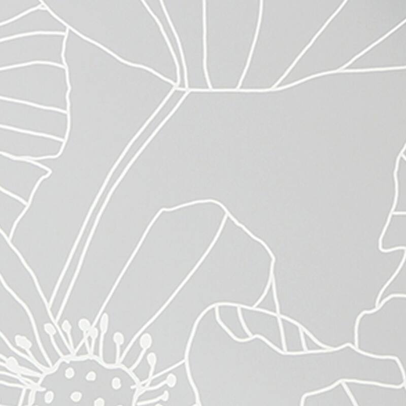 Linear Floral Grey Wallpaper - N/A