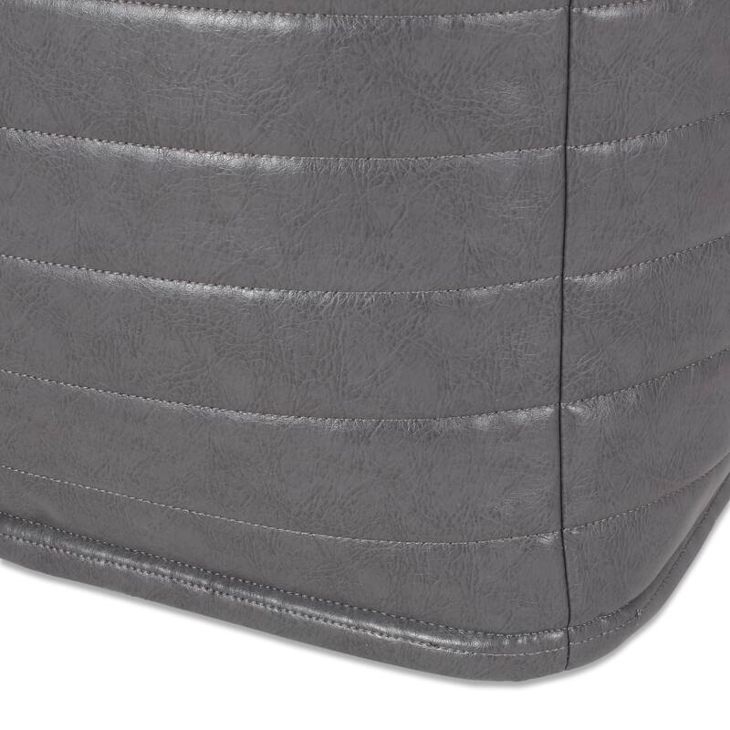 Stylish look Contemporary Faux Leather Suqare Pouf Easy to maintain
