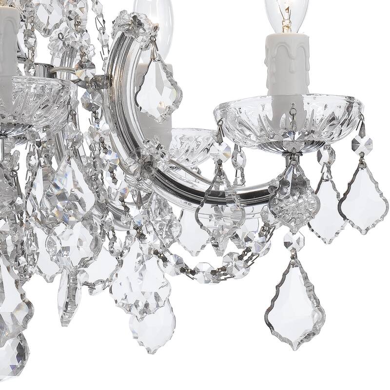 Maria Theresa 5 Light Clear Crystal Chrome Mini Chandelier - 20'' W x 19'' H