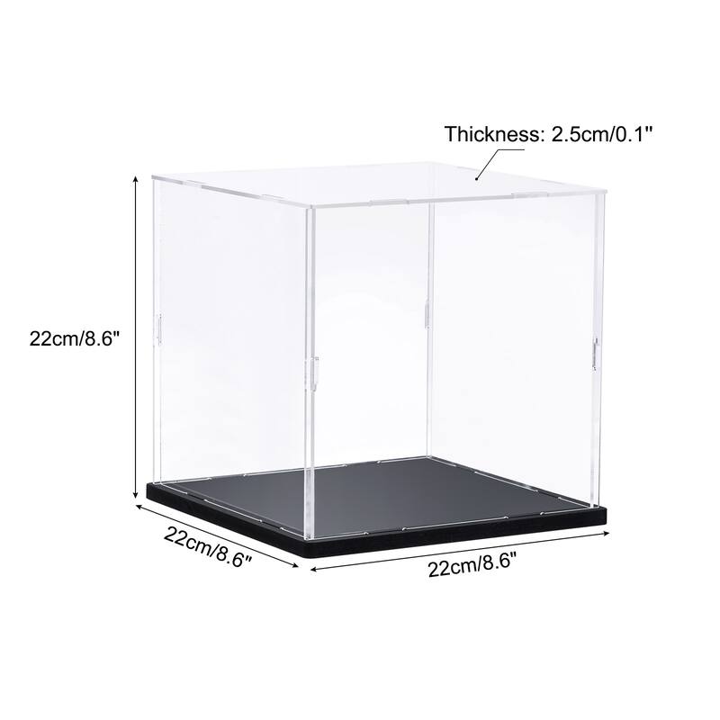 Display Case Acrylic Box, Assemble Transparent Box Dustproof Showcase - Clear