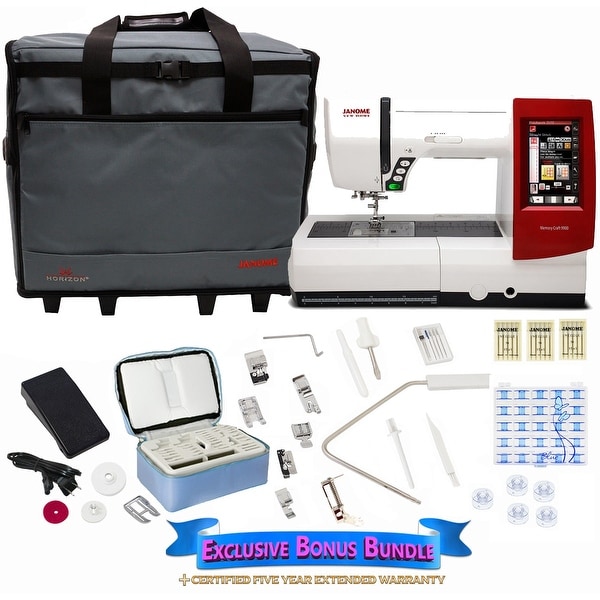 Janome Horizon Memory Craft 9900 Sewing and Embroidery Machine with Bonus Bundle - 1" x 1" x 1"