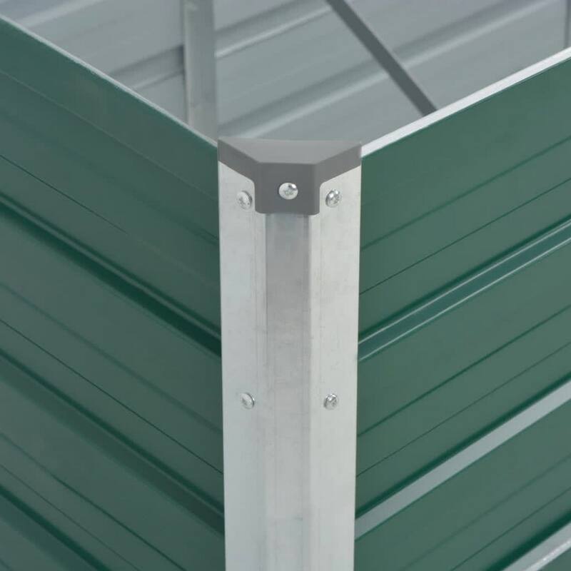 Outdoor Raised Garden Flower Bed, 126 Inch Green Galvanized Steel
