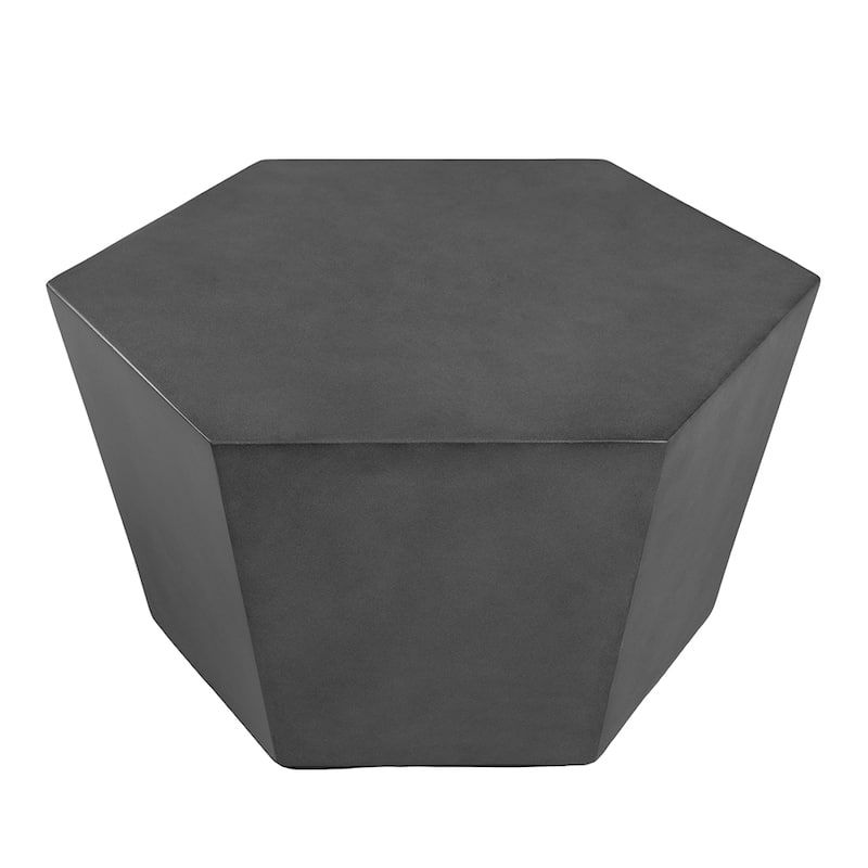 UPHA 28-inch Outdoor Patio Hexagon Magnesium Oxide Furniture Coffee Table
