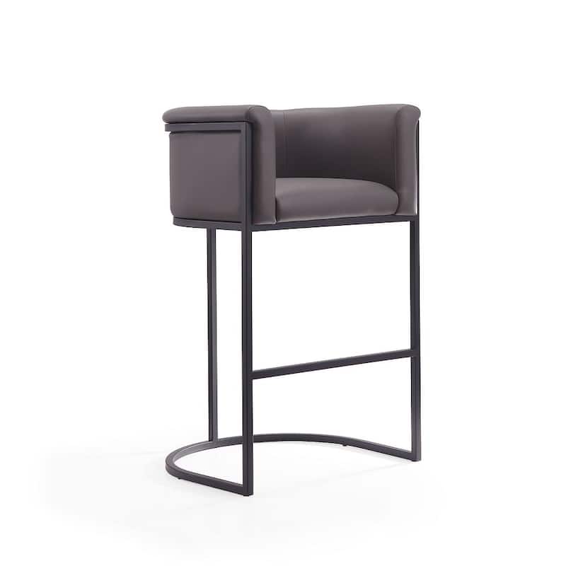 Manhattan Comfort Cosmopolitan 37.8 in. Black Metal Barstool (Set of 3)