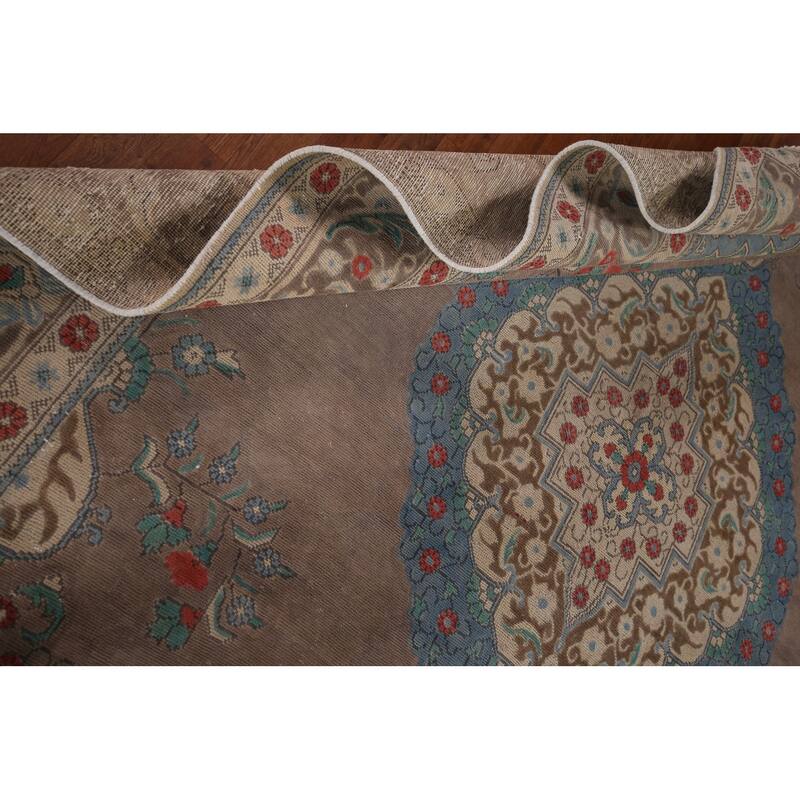 Over Dyed Distressed Tabriz Persian Vintage Rug Handmade Wool Carpet - 8'1" x 11'4"