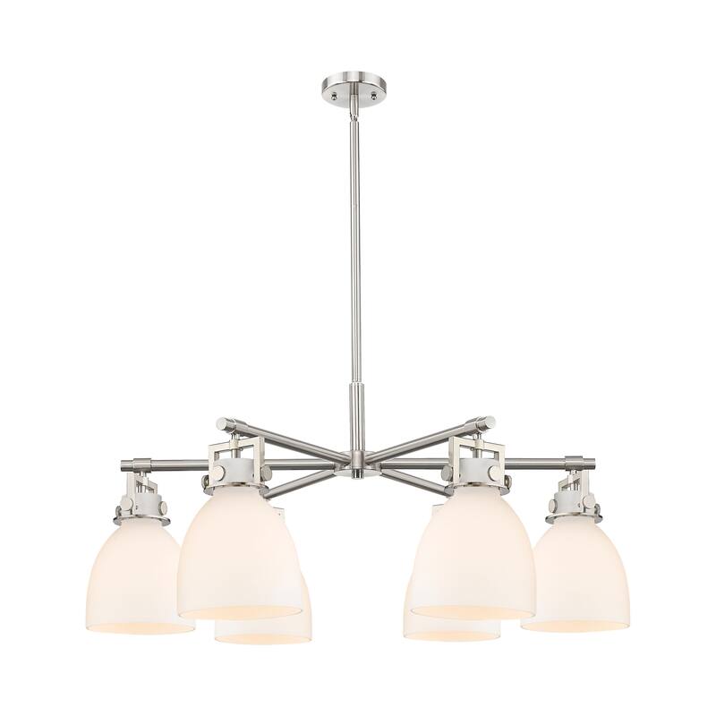 Innovations Lighting Downtown Urban - Newton Bell - 6 Light 26" Stem Hung Chandelier