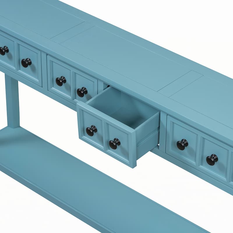 Rustic Entryway Console Table(Turquoise Green)