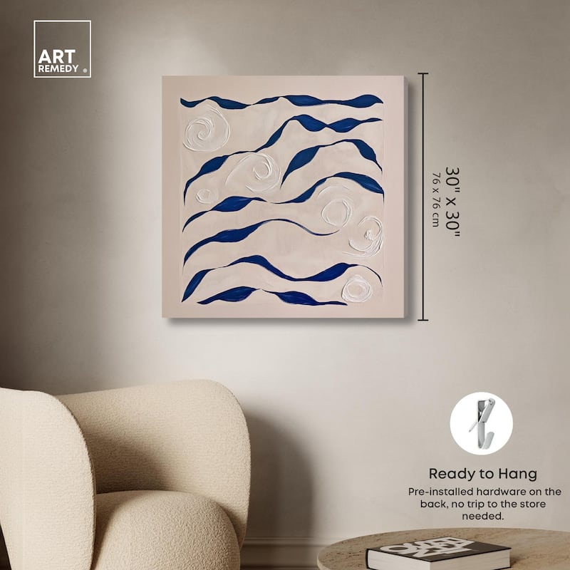Acrylic Waves Canvas by Art Remedy, Gallery Wrapped