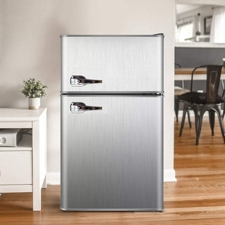 R.W.FLAME Double Door 3.2 Cubic Feet cu. ft. Compact Refrigerator Mini  Fridge with Freezer & Reviews