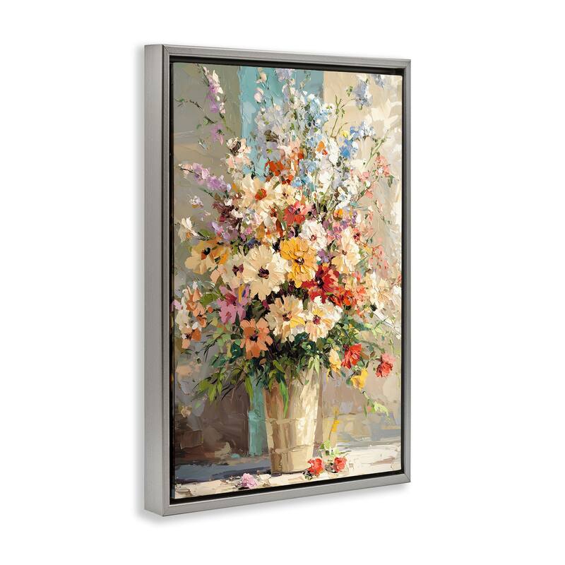 Stupell Happy Sunlit Bouquet Framed Floater Canvas Wall Art Design By Franklyn Gregory