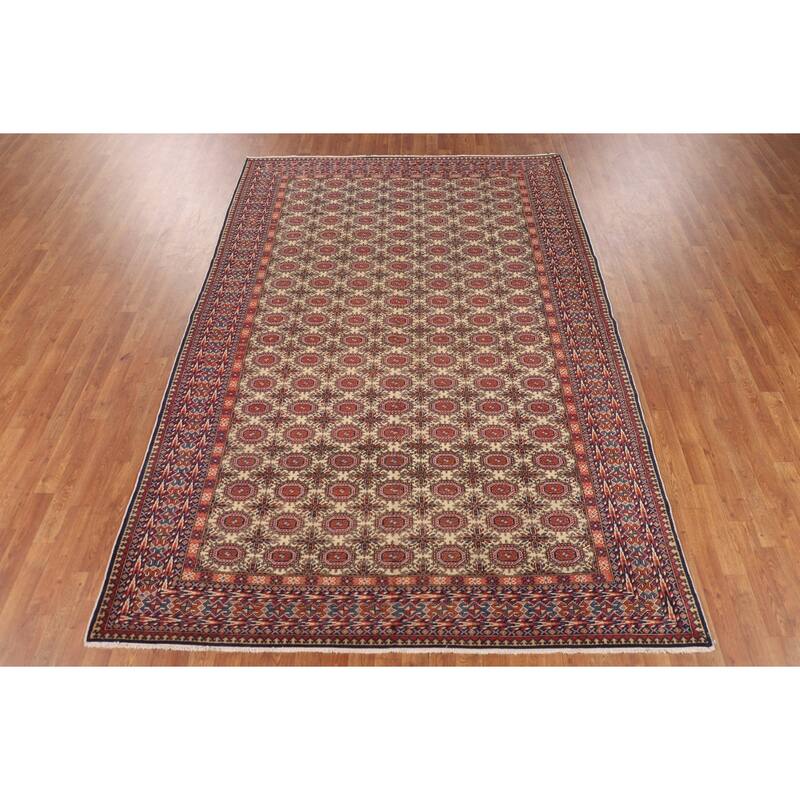 All-Over Anatolian Turkish Vintage Area Rug Handmade Wool Carpet - 6'8" X 9'9"