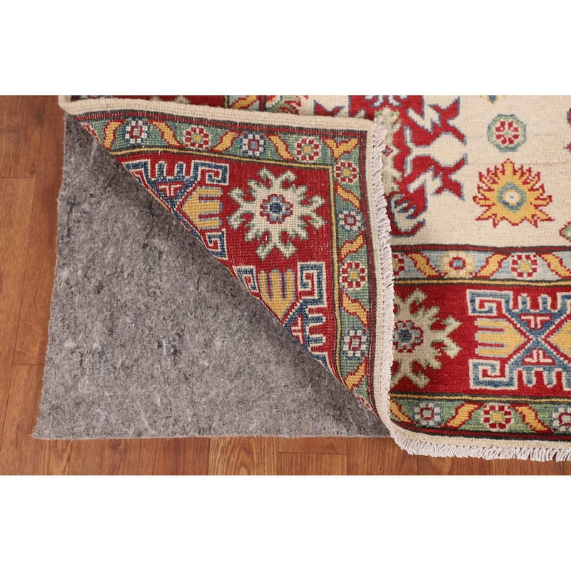 Kazak Floral Oriental Area Rug Hand-Knotted Bedroom Wool Carpet - 5'1" x 6'5"