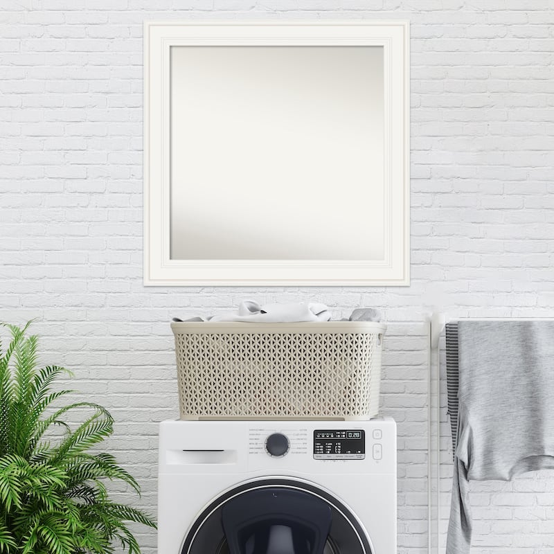 Non-Beveled Wall Mirror - Ridge Black Frame