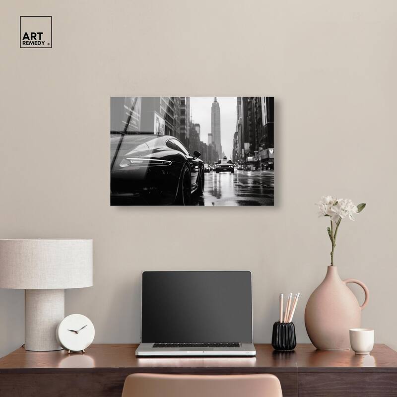 Rainy Day New York Acrylic by Art Remedy, Ready to Hang