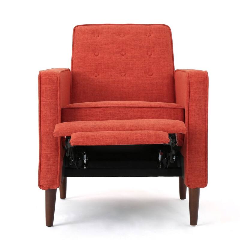Mid-Century Modern Fabric Recliner Chair with Birch Legs by Christopher Knight Home