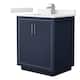 Option Dark Blue / White Cultured Marble Top / Brushed