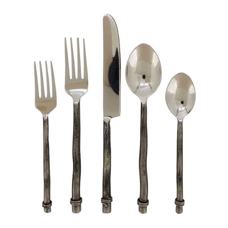 Stainless Steel Flatware With Curved Handle Design (Set of 5)
