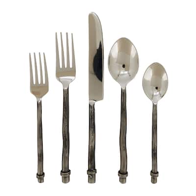 Stainless Steel Flatware With Curved Handle Design (Set of 5)