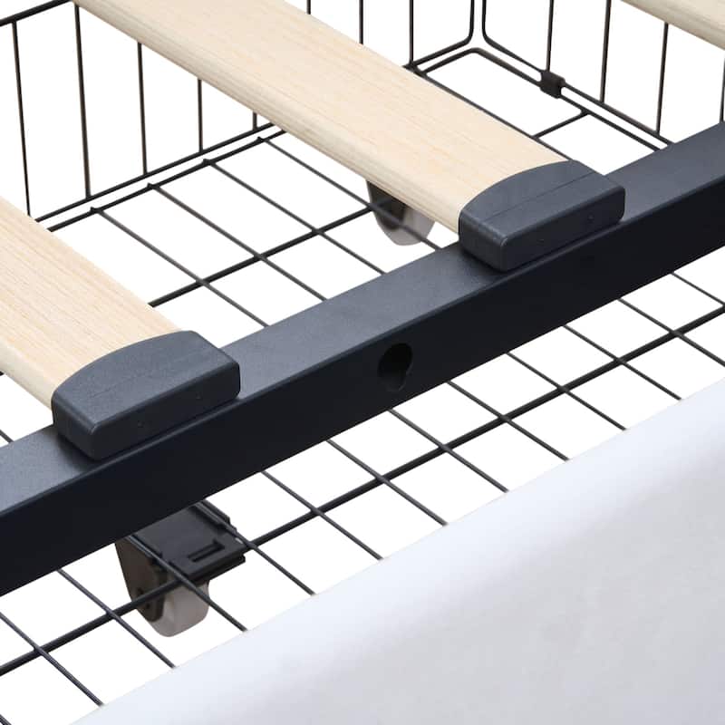 VECELO Upholstered Storage Bed Frames with 4 Storage Drawers, Platform Bed Frame with Adjustable Velvet Rivets Headboard