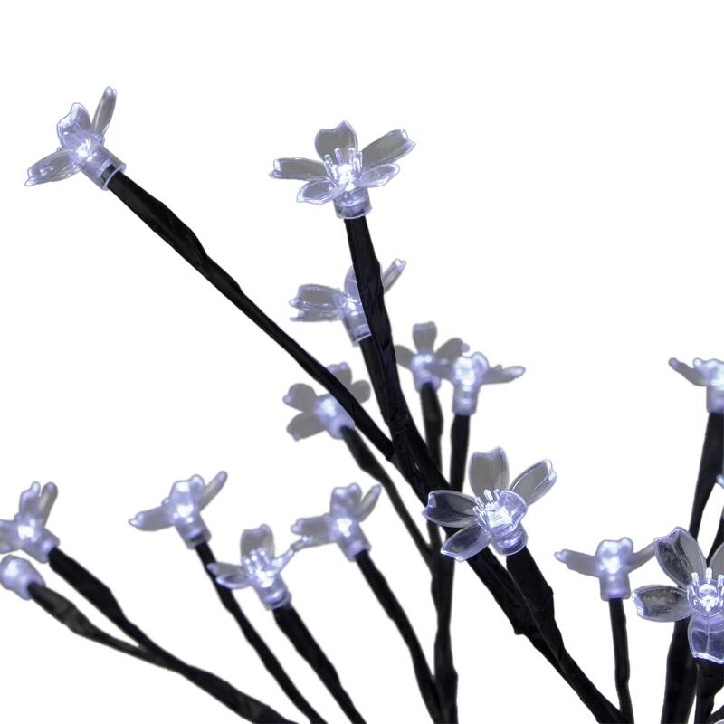 18" Japanese Sakura Blossom Flower Artificial Tree Pure White LED