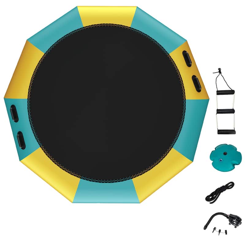 Goplus 15FT Inflatable Water Bouncer Splash Padded Water Trampoline - See Details