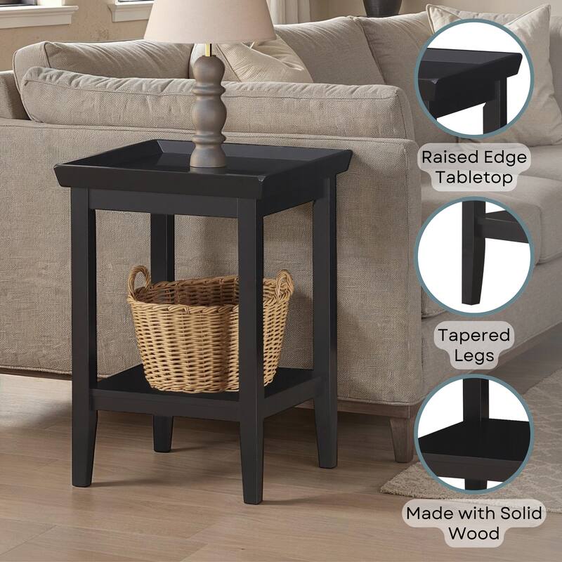 Convenience Concepts Ledgewood End Table with Shelf