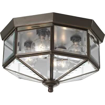 Four-Light Beveled Glass 11-1 8" Close-to-Ceiling - 6.750" x 11.000" x 11.000"