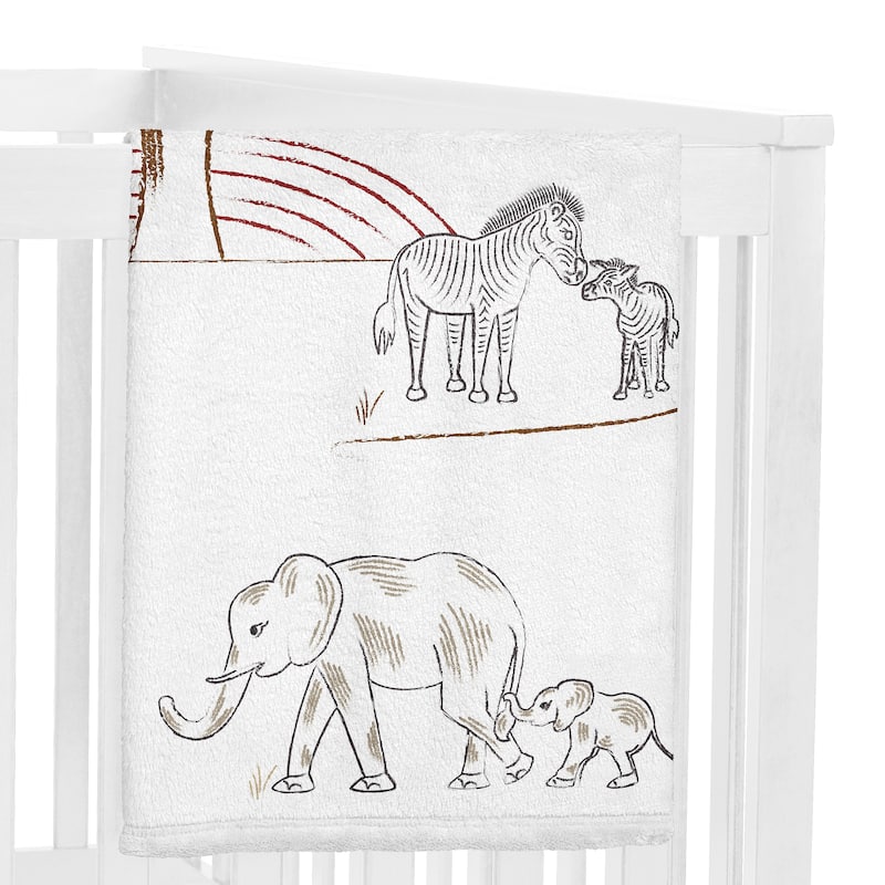 Sweet Jojo Designs Jungle Safari Animals Boy Girl Baby Monthly Milestone Blanket Taupe Black and White Gender Neutral Elephant