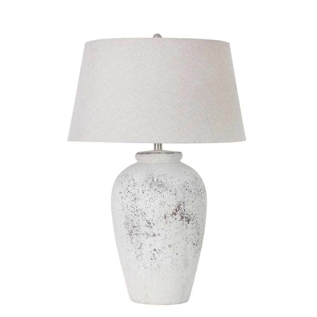 Ceramic 32" Urn Table Lamp, White Wash